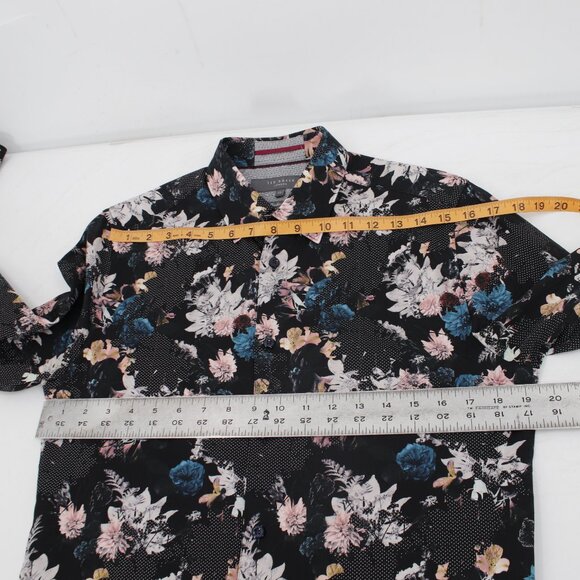Ted Baker London Shirt Mens 15 Floral Long Sleeve Button Up Modern Fit party - Picture 12 of 12